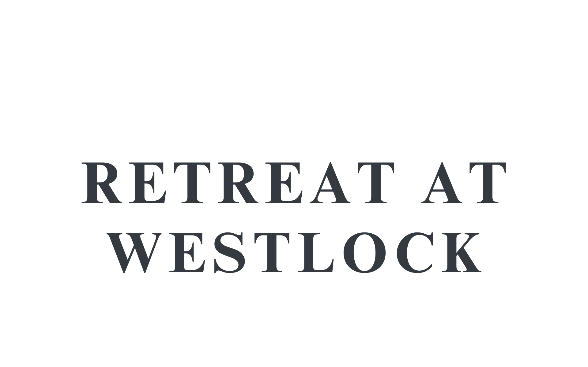 A white background with the words "Retreat at Westlock" written in black.